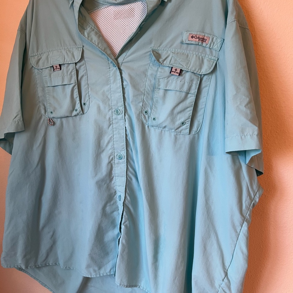 Columbia Women's Aqua Button Down Shirt